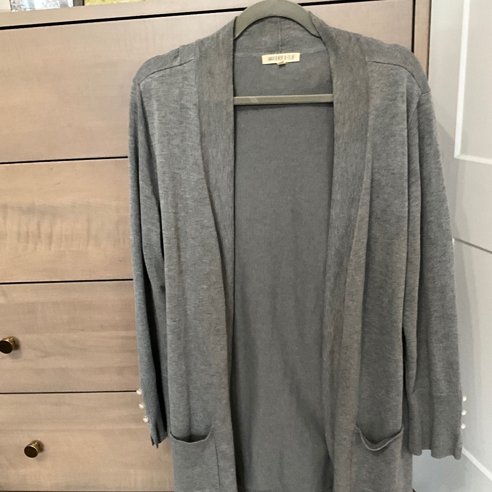 Cardigan with pearl button accents
